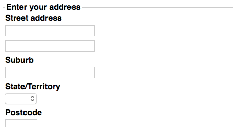 A typical address block