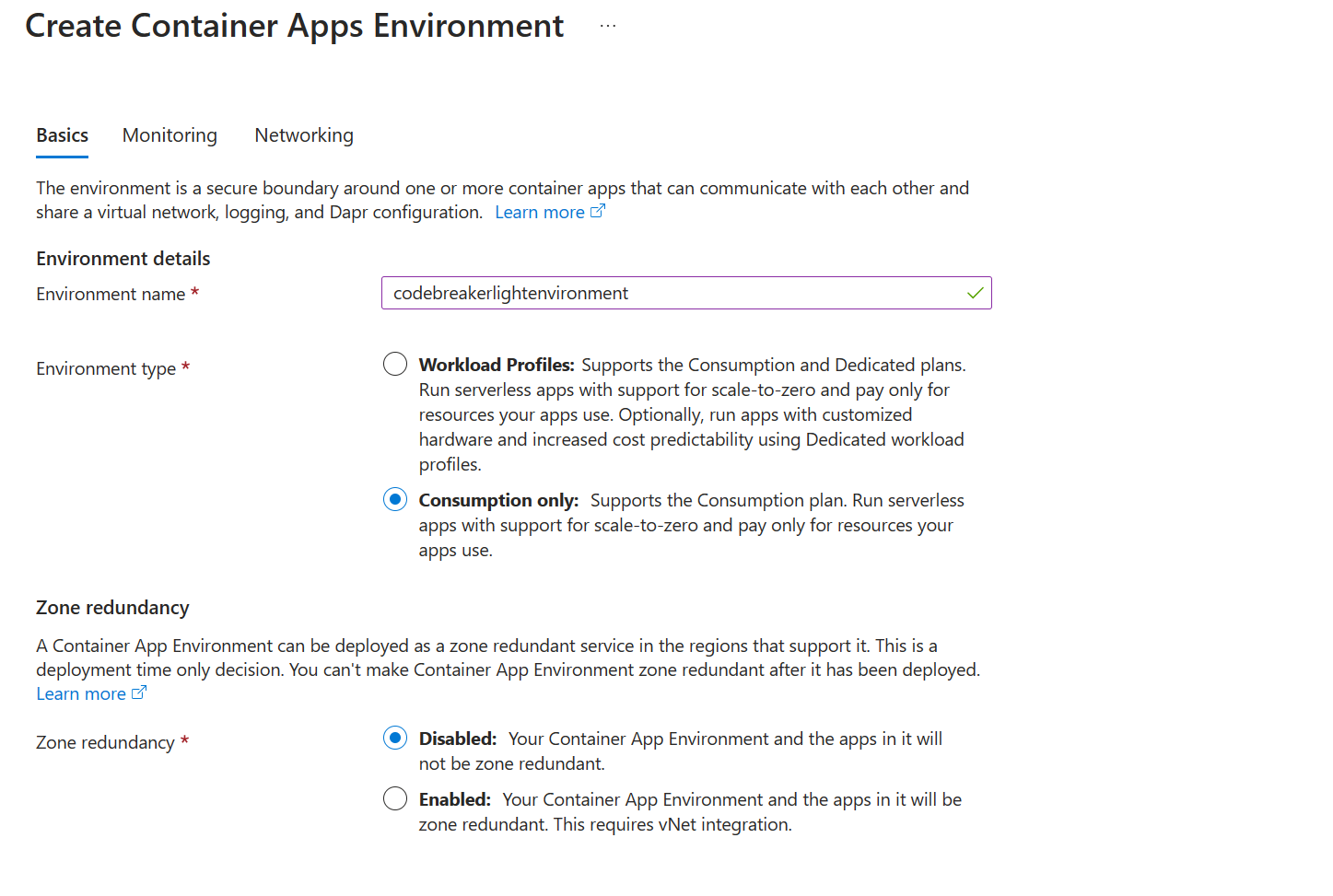 Container App Environment