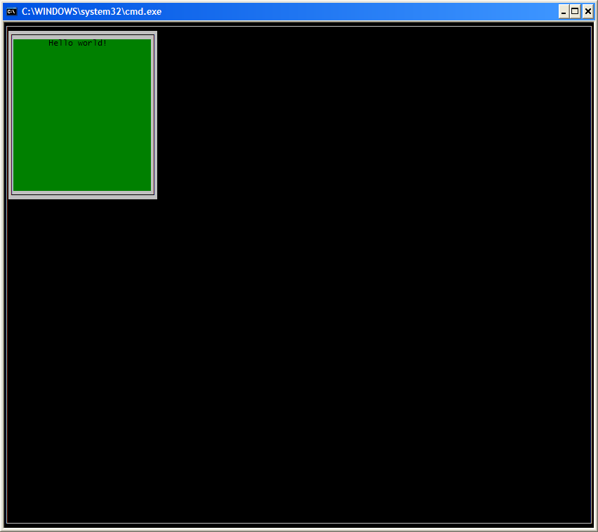Hello world. Screenshot 1