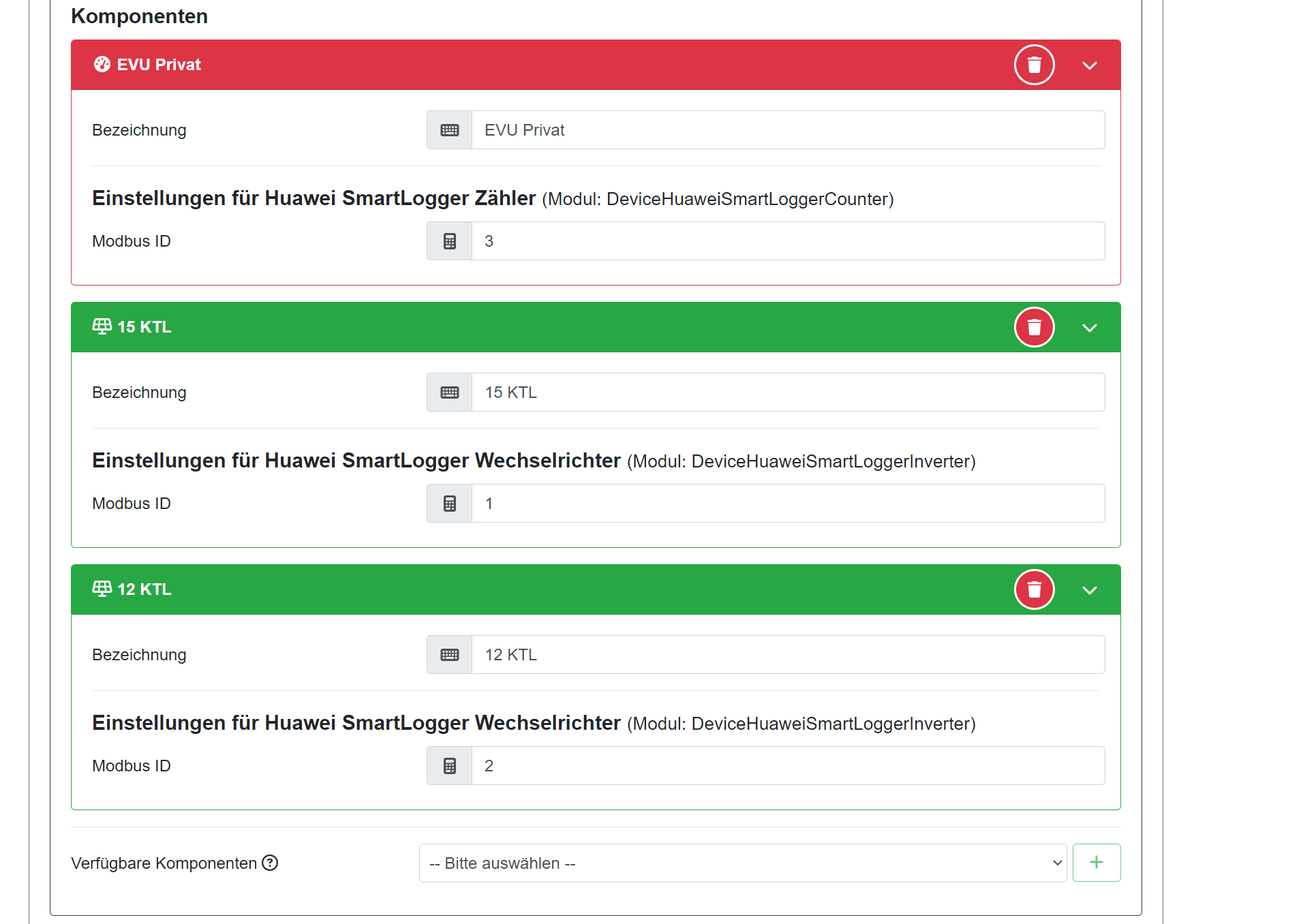 Huawei Smartlogger Komponenten